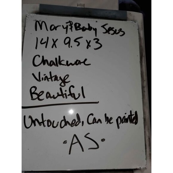 LARGE 1940s Mary and Baby Jesus 14x9.5x3 Chalkware Beautiful Hook On Back SfPf H - Picture 10 of 10